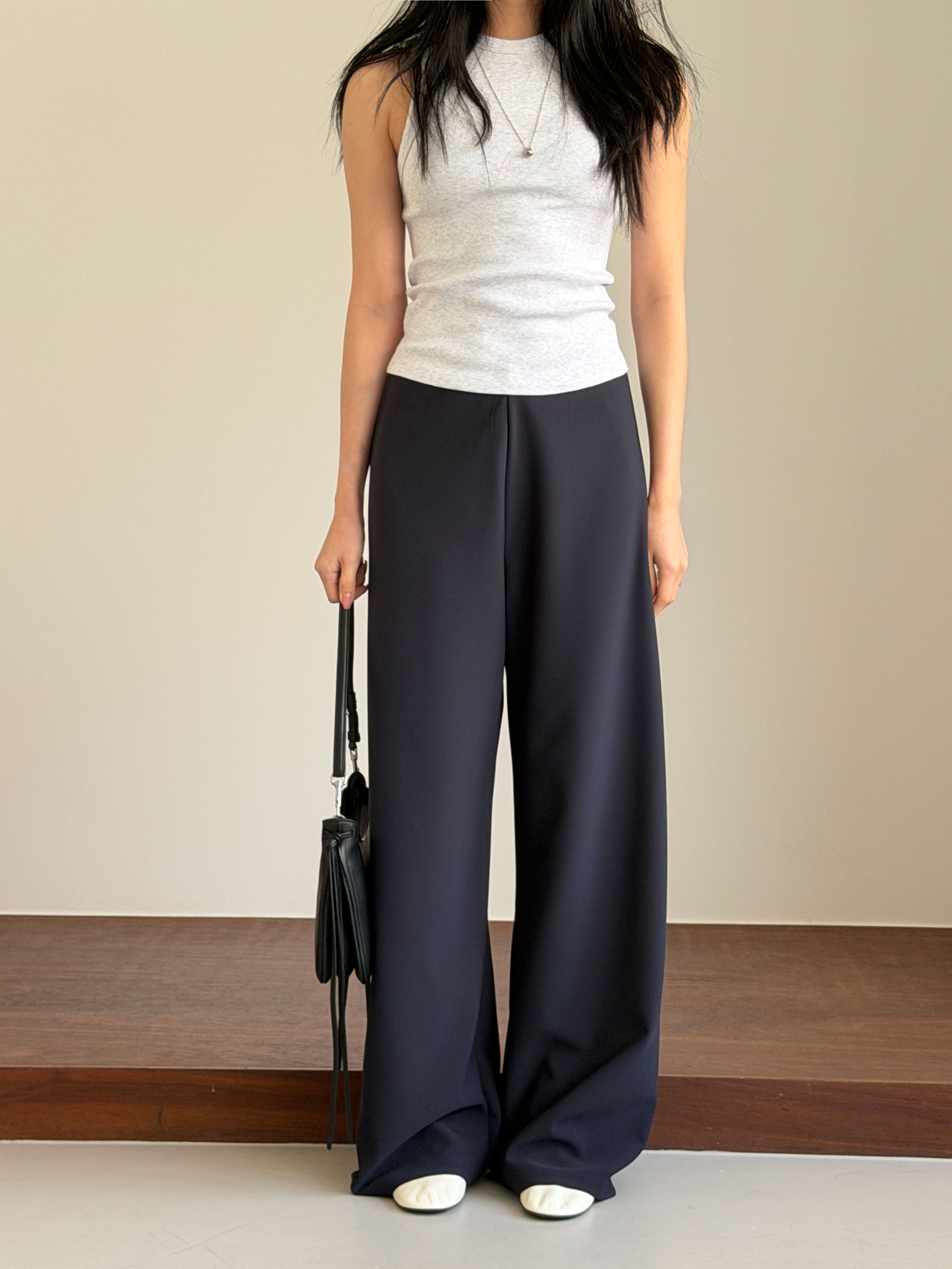 «Premium» The Muse Pants｜免燙 修飾腳型 高腰垂墜闊腿神褲
