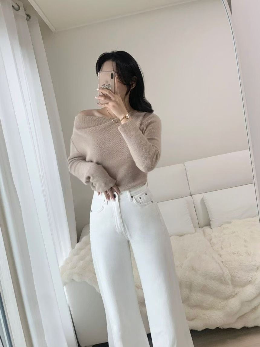 熱賣款 Premium 26.6% Raccoon Wool Curl Neck Knit