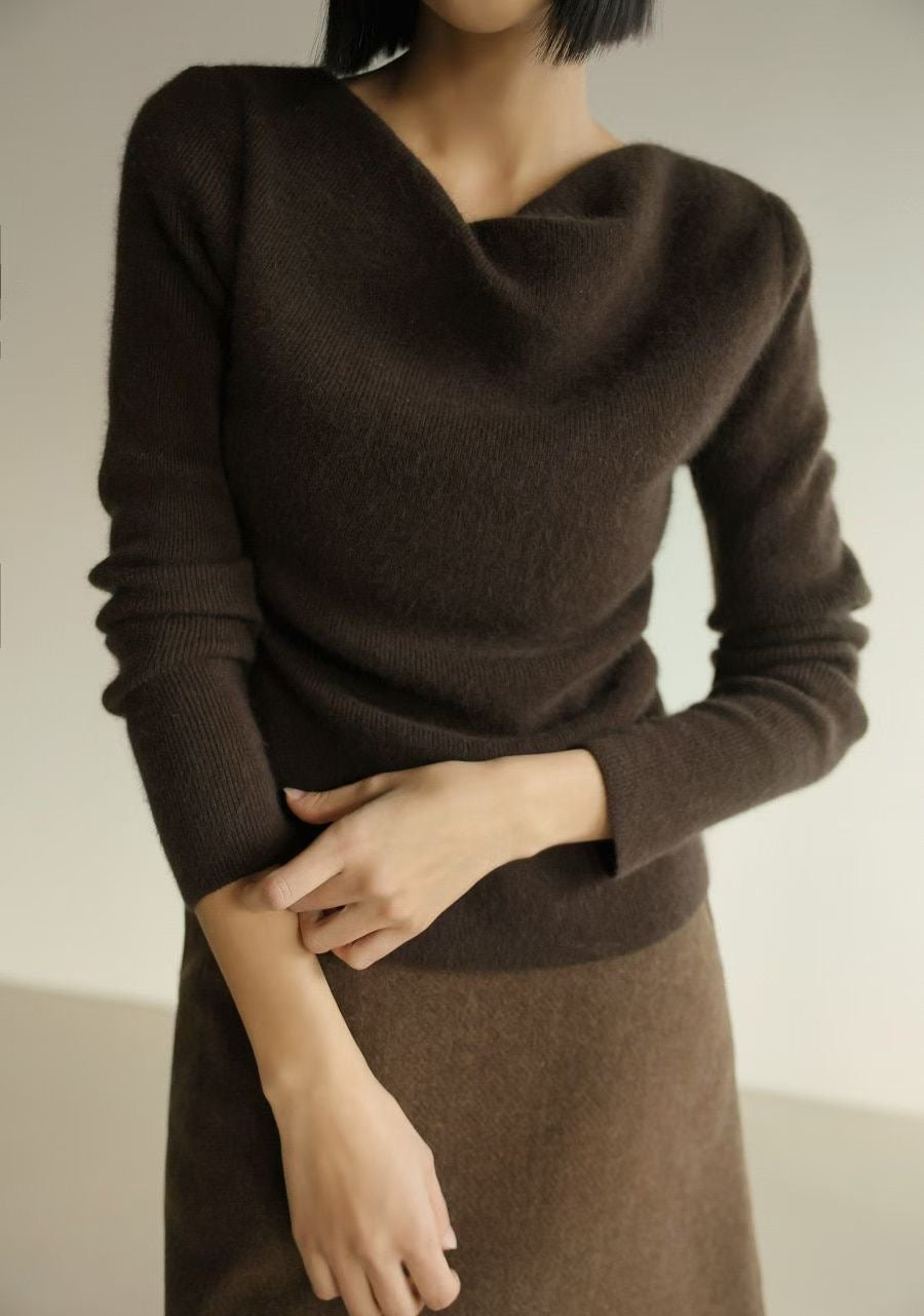 熱賣款 Premium 26.6% Raccoon Wool Curl Neck Knit