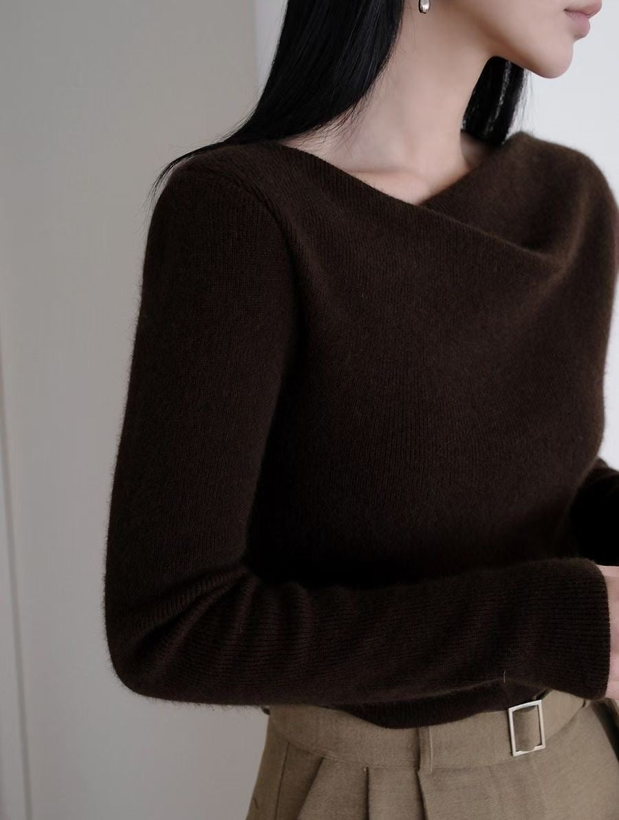 熱賣款 Premium 26.6% Raccoon Wool Curl Neck Knit