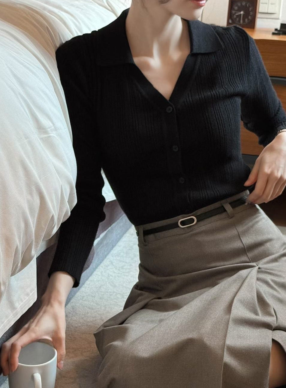 【NEW-IN】The Lumina Slim-Fit Ribbed Knit 修身顯瘦不緊繃的超級柔軟知性針織上衣