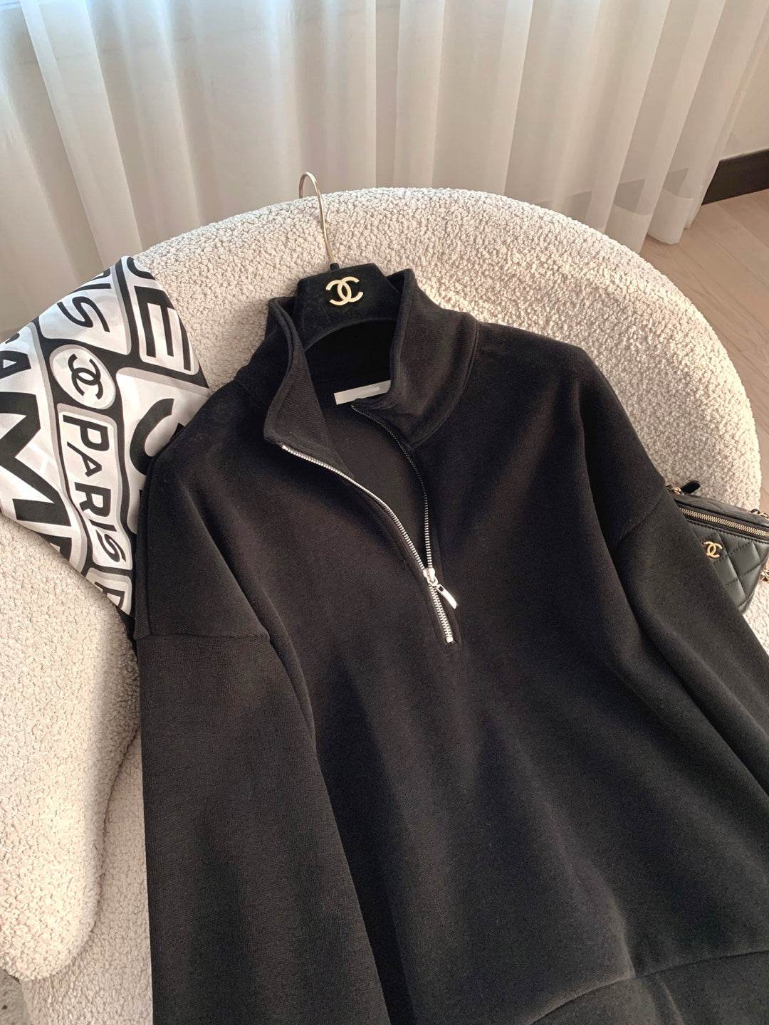 【PREMIUM】Jennie Classic Effortless Half-Zip Sweatshirt Knit ｜ 值得投資的極簡知性微絨立領半拉鍊衛衣
