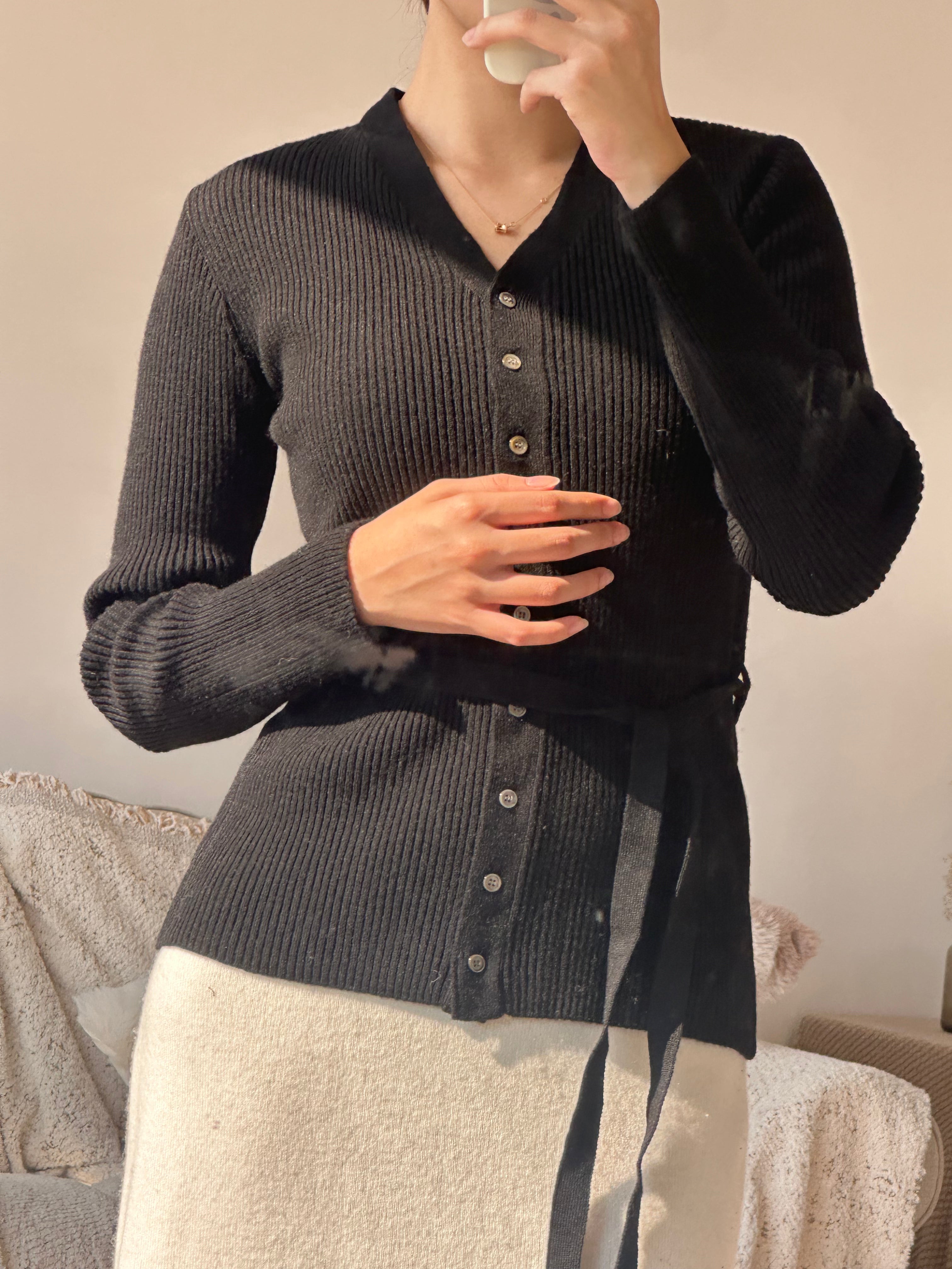 推薦!!! 店主自留適合返工的 Premium 8% Merino Wool Ribbed String Cardigan