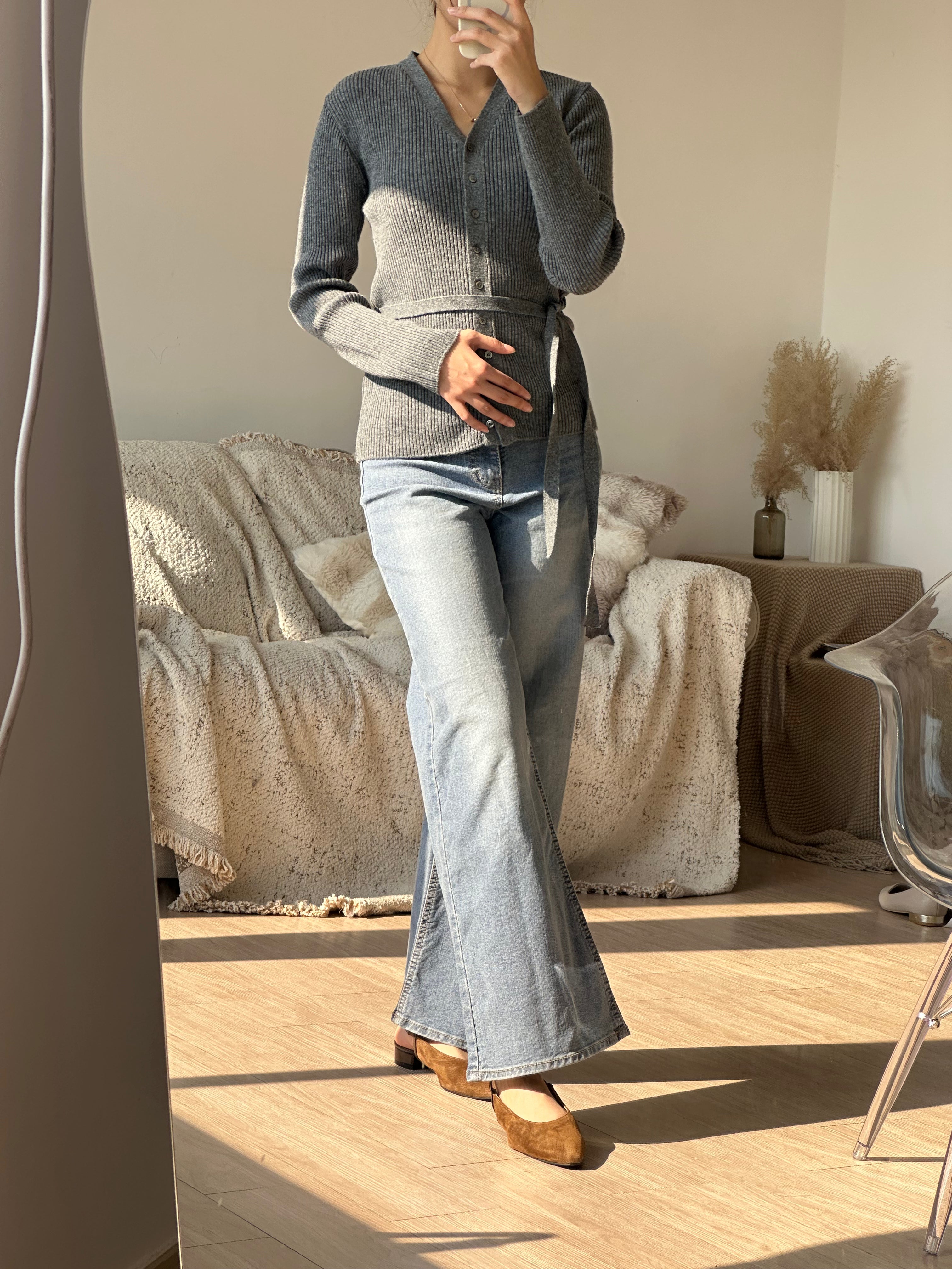 推薦!!! 店主自留適合返工的 Premium 8% Merino Wool Ribbed String Cardigan