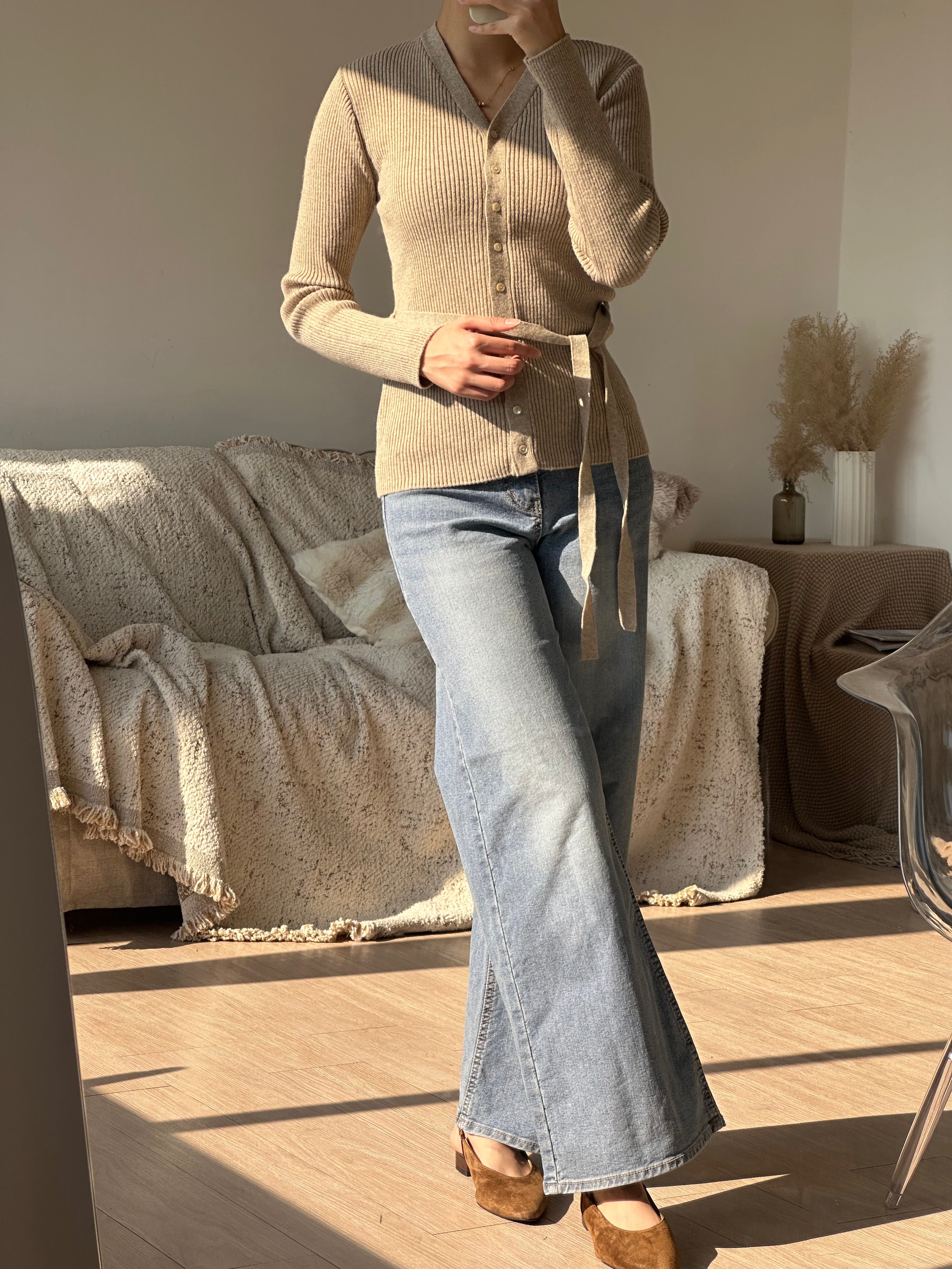 推薦!!! 店主自留適合返工的 Premium 8% Merino Wool Ribbed String Cardigan