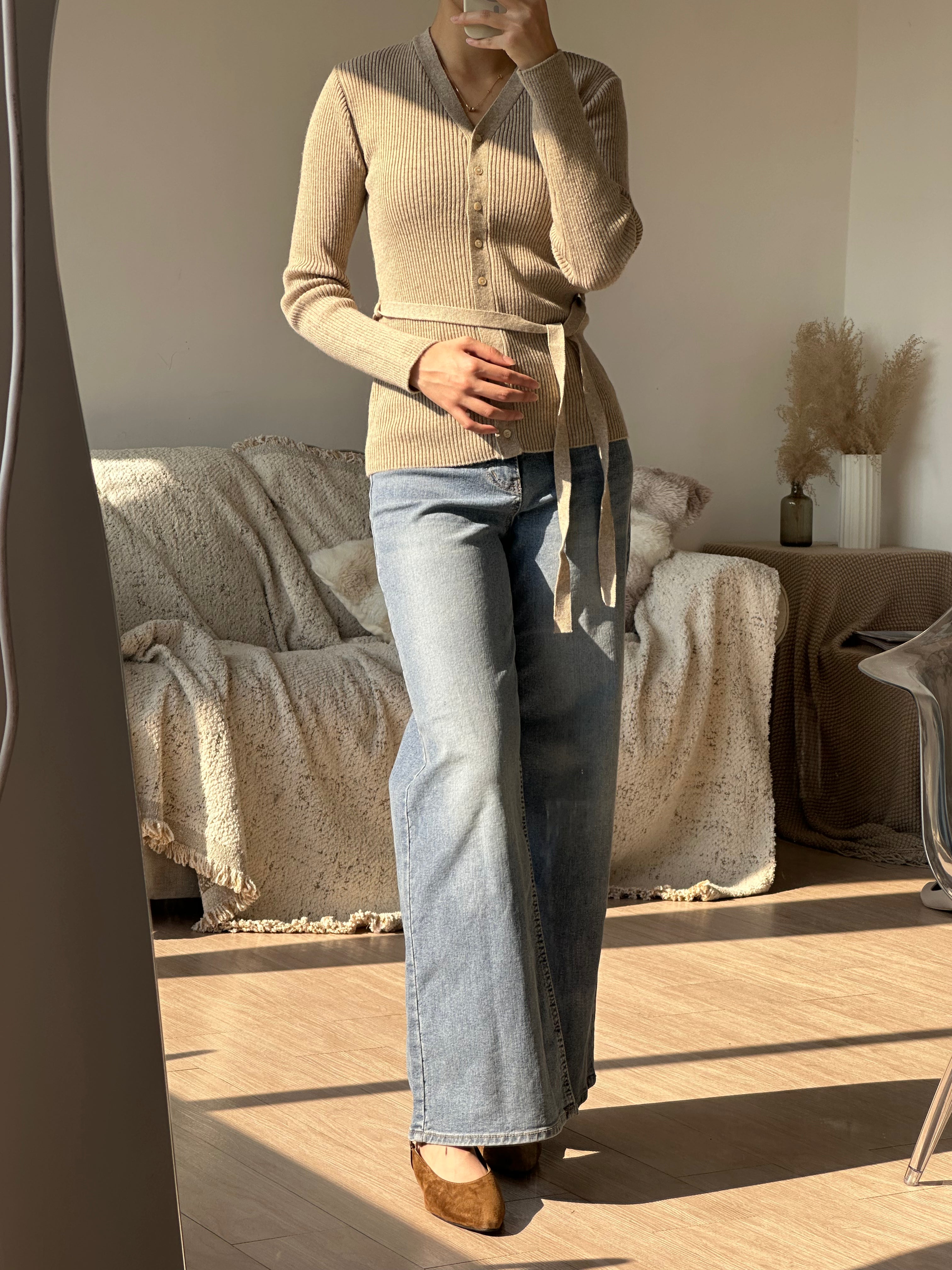 推薦!!! 店主自留適合返工的 Premium 8% Merino Wool Ribbed String Cardigan